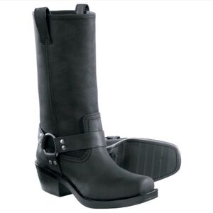 Cabela’s Black Leather Harness Vintage Biker style Boots Women’s 7.5